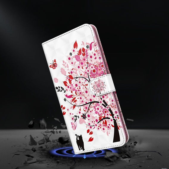 Klopové pouzdro pro Samsung Galaxy A14 4G/5G, Wallet, tree, bílé