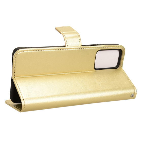 Klopové pouzdro pro Motorola Moto E14, Crazy Horse Wallet, zlaté