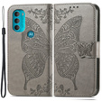 Klopové pouzdro pro Motorola Moto G71 5G, Butterfly, šedé
