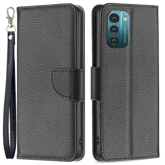 Klopové pouzdro pro Nokia G11 / G21, Litchi Wallet Case, černé