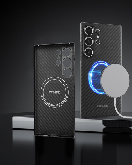 Pouzdro pro Samsung Galaxy S25 Ultra, ERBORD Full Kevlar, pro MagSafe, černé