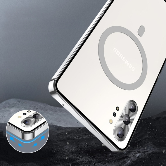 Ochranné pouzdro na fotoaparát pro Samsung Galaxy Note 10+ Plus, CamShield MagSafe, průhledná / stříbrná