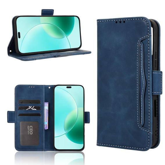 Klopové pouzdro pro Honor 400 Lite, Card Slot, námořnicky modré