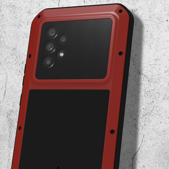 Pouzdro Love Mei pro Samsung Galaxy A53 5G, armored with glass, červené