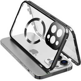 Magnetické pouzdro Dual Glass MagSafe pro iPhone 15, černé