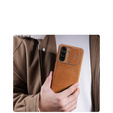 Flipové pouzdro NILLKIN pro Samsung Galaxy A56, CamShield Qin Pro, kůže, hnědé