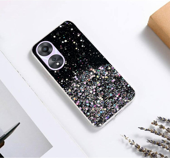 Pouzdro pro Oppo A78 5G, Glittery, černé