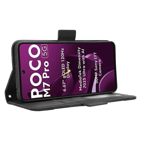 Klopové pouzdro pro Xiaomi Poco M7 Pro 5G, Card Slot, černé