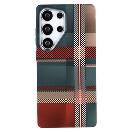 Pouzdro pro Samsung Galaxy S25 Ultra, Carbon Fiber MagSafe, červená / zelená