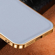 Pouzdro pro iPhone 14, Cowhide Leather, šedé