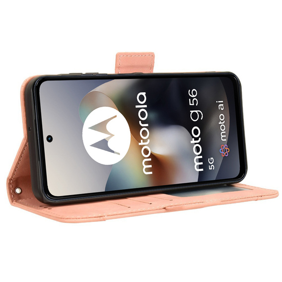Klopové pouzdro pro Motorola Moto G56 5G, Card Slot, růžové