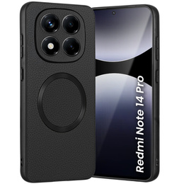 Pouzdro pro Xiaomi Redmi Note 14 Pro 5G, Leather Hybrid MagSafe, černé