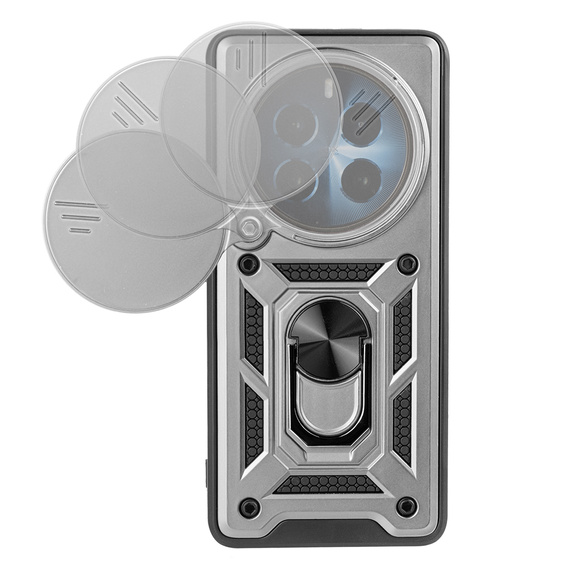 Pouzdro pro Realme 12 Pro 5G / 12 Pro+ 5G, CamShield Slide, stříbrné