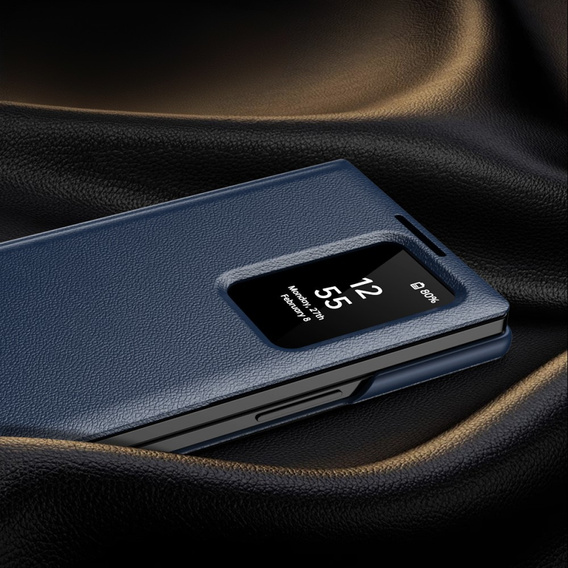 Flipové pouzdro pro Samsung Z Fold5 5G, Smart View Wallet, námořnicky modré