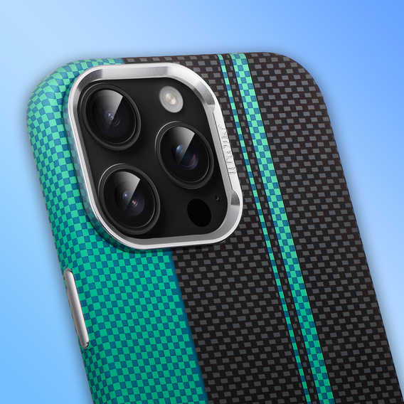 Pouzdro pro iPhone 16 Pro Max, Carbon Fiber MagSafe, černá / modrá