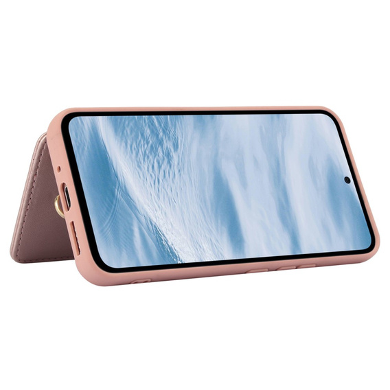 Pouzdro pro Samsung Galaxy A55 5G, Leather Flower Card Slot, růžové
