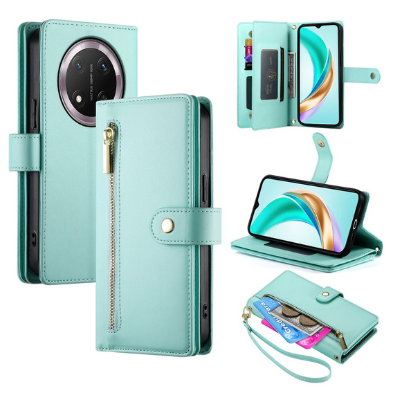 Klopové pouzdro pro Honor Magic 7 Lite, Wallet Zipper Pocket, mincovní