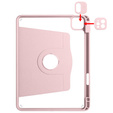 Pouzdro pro iPad Pro 11" 2022/2021/2020 (4/3/2 gen.), s prostorem pro stylus, otočné o 360°, růžové