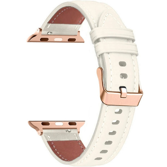 Kožený řemínek pro Apple Watch 1/2/3/4/5/6/7/8/SE/Ultra 42/44/45/49 mm, růžový