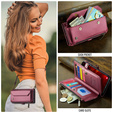 Pouzdro CASEME pro Samsung Galaxy S25 FE, RFID Leather Wallet, s popruhem přes rameno, červené