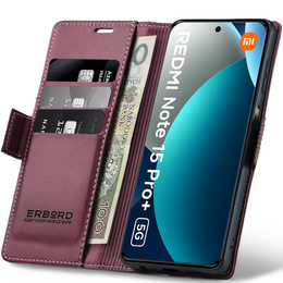 Pouzdro s klopou ERBORD Glossy Litchi pro Xiaomi Redmi Note 15 Pro Plus 5G / Poco M8 Pro 5G