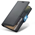 Pouzdro pro Samsung Galaxy S25 Edge, ERBORD Glossy Litchi, flipová peněženka, černé