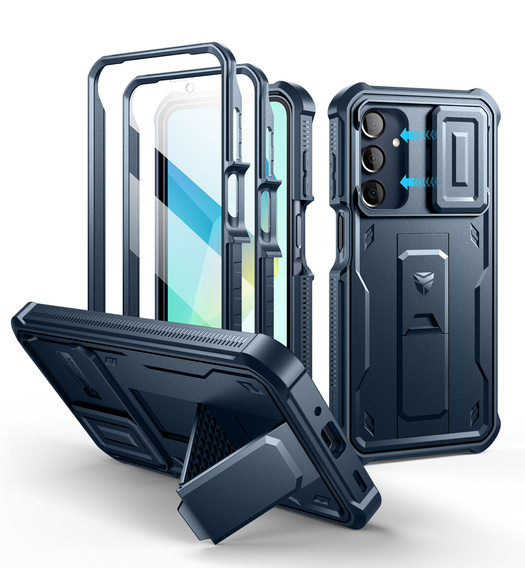 Pancéřové pouzdro pro Samsung Galaxy A16, Dexnor Full Body (Two Frames), námořnicky modré