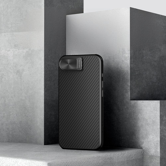 Pouzdro pro iPhone 16e, pancéřované Nillkin, Carboprof Case, pro Magsafe, černé