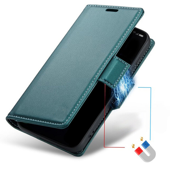 Pouzdro pro Samsung Galaxy A36, ERBORD Glossy Litchi, flipová peněženka, zelené