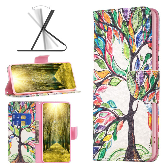 Klopové pouzdro pro Samsung Galaxy M34, Wallet, tree of life, bílé