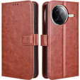 Klopové pouzdro pro Xiaomi Poco F7 Pro, Crazy Horse Wallet, hnědé