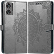 Klopové pouzdro pro Motorola Moto G85, Mandala, šedé