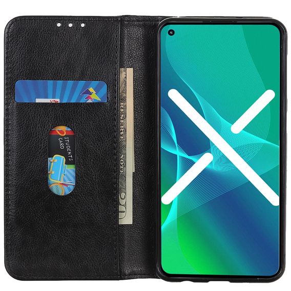 Pouzdro pro Samsung Galaxy S22+ Plus 5G, Wallet Litchi Leather, černé