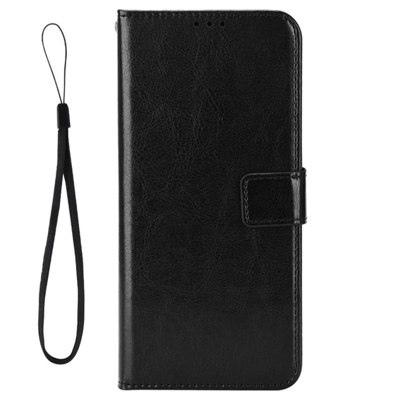 Klopové pouzdro pro Motorola Edge 30 Fusion 5G, Crazy Horse Wallet, černé
