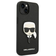 Pouzdro Karl Lagerfeld pro iPhone 14 Plus, Saffiano Karl's Head Patch, černé