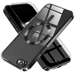 Pouzdro pro iPhone 7 / 8, Electro MagSafe, černé + sklo na displej