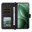 Flipové pouzdro pro Xiaomi Poco F7 Pro, Crossbody Leather Wallet, černé