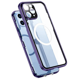 Magnetické pouzdro Dual Glass MagSafe pro iPhone 14 Pro Max, fialové