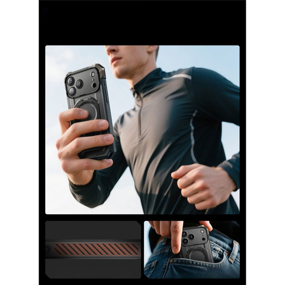 Pouzdro Supcase pro iPhone 17 Pro Max, Unicorn Beetle Grip Mag, černé