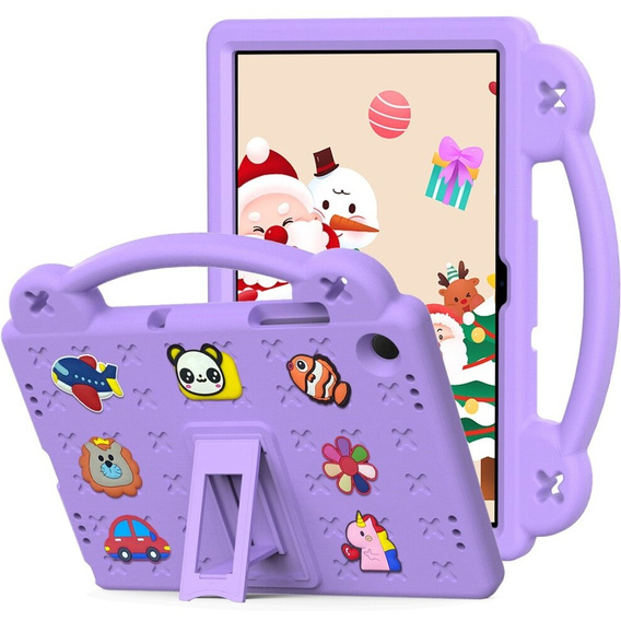 Dětské pouzdro pro Samsung Galaxy Tab A9+, Cute Patterns, se stojánkem, fialové