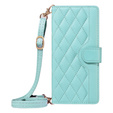 Pouzdro s klopou pro iPhone 16E, Rhombus Crossbody Leather, zelené