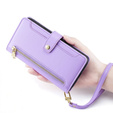 Klopové pouzdro pro Oppo Reno 13, Wallet Zipper Pocket, fialové