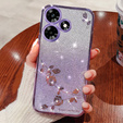 Pouzdro pro Infinix Hot 30, Glitter Flower, fialové