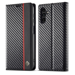 Klopové pouzdro LC.IMEEKE pro Samsung Galaxy A17 5G, karbonová textura, černé