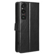 Klopové pouzdro pro Sony Xperia 1 V, Crazy Horse Wallet, černé