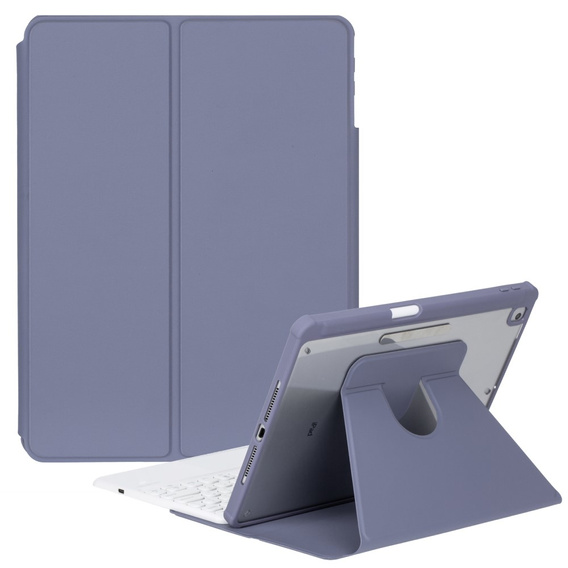 Pouzdro s klávesnicí pro iPad 11" 2025 A16 (11 gen.) / iPad 10.9" 2022 (10 gen.), Rotary 360° Leather, fialové