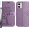 Klopové pouzdro pro Motorola Moto G53 / G23 / G13, Tree, fialové