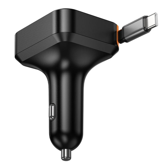 Hoco automobilová nabíječka s trojitým výstupem a navíjecím kabelem USB-C 65 W