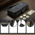 CASEME pouzdro pro Samsung Galaxy A56 5G, Retro Leather Wallet, s páskem, černé