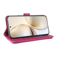 Flipové pouzdro pro Realme 14 Pro+ 5G, Crossbody Leather Wallet, tmavě růžová